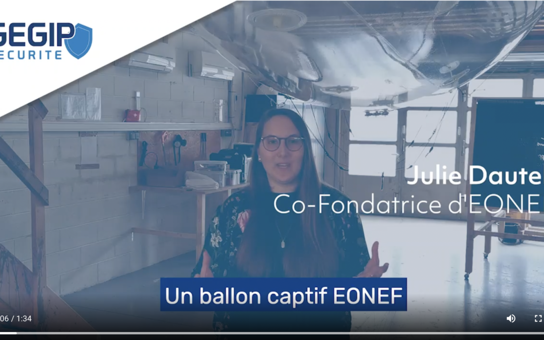 Julie Dautel, co-fondatrice d’EONEF présente les avantages du ballon caméra développé par GEGIP